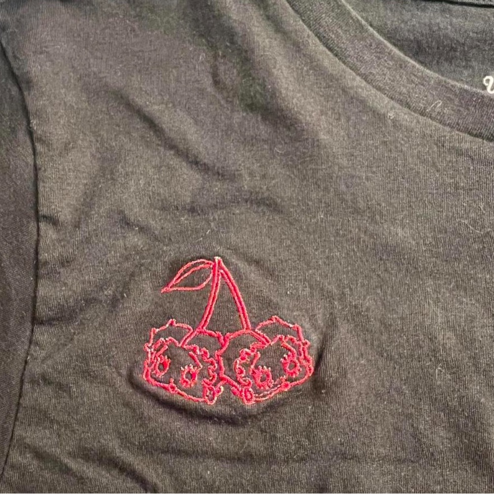 Betty boop Black Tee with Red Embroidery